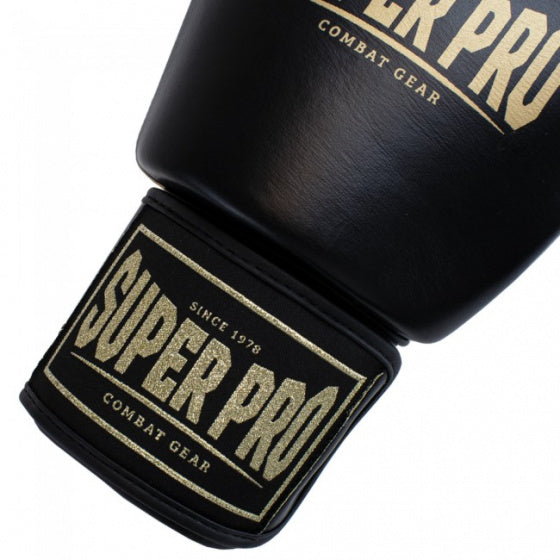 (thai)bokshandschoenen Enforcer leer zwart/goud 14oz