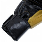(thai)bokshandschoenen Enforcer leer zwart/goud 14oz