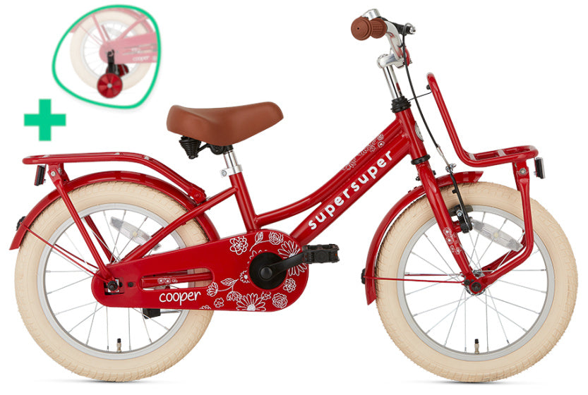 Supersuper Meisjesfiets cooper 16 staal rood