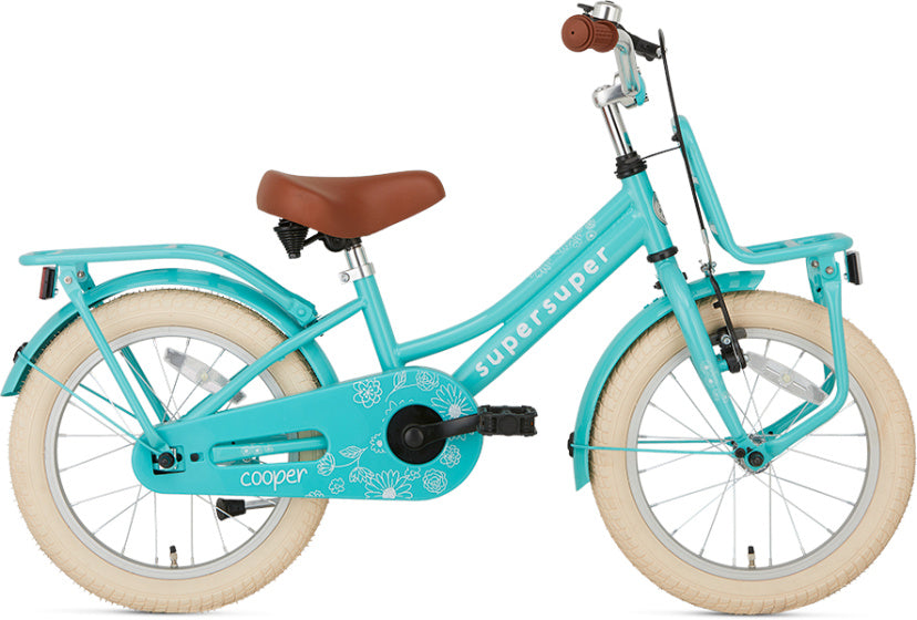 Supersuper Meisjesfiets cooper 16 staal turquoise