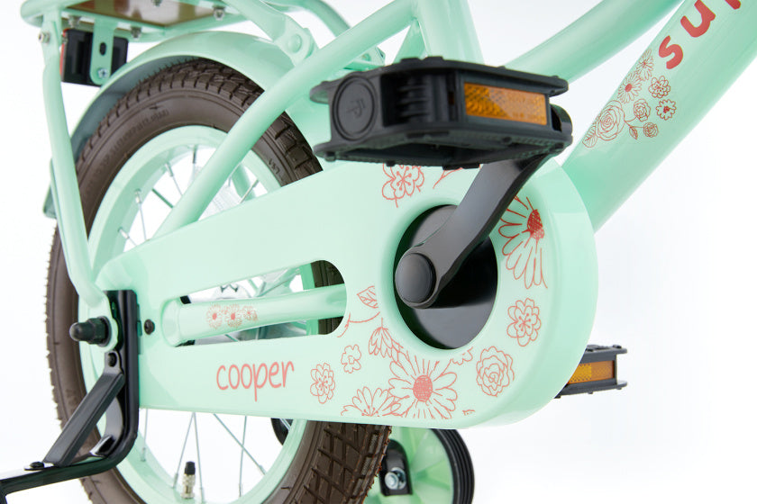Supersuper Meisjesfiets cooper bamboo 14 staal pistache