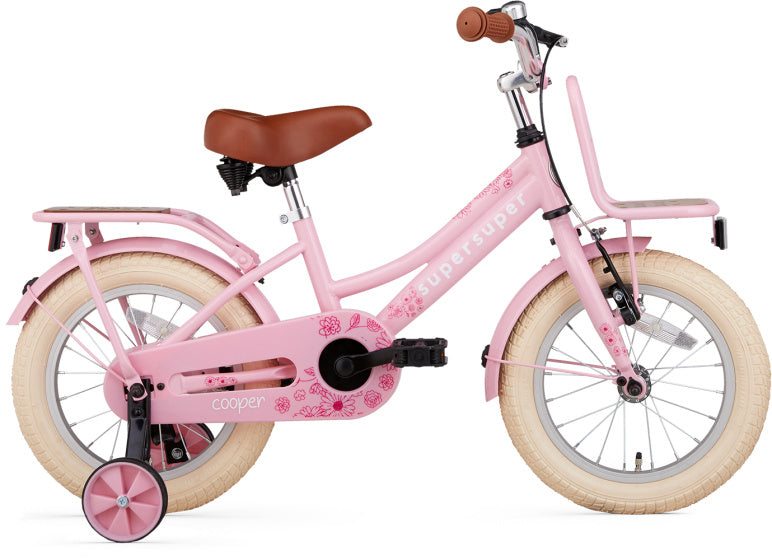 Supersuper Meisjesfiets cooper bamboo 14 staal roze