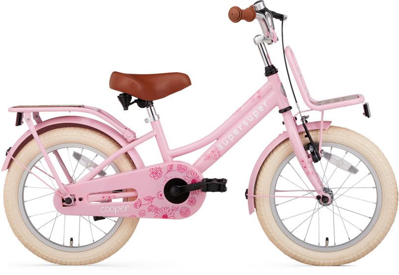 Supersuper Meisjesfiets cooper bamboo 16 staal roze