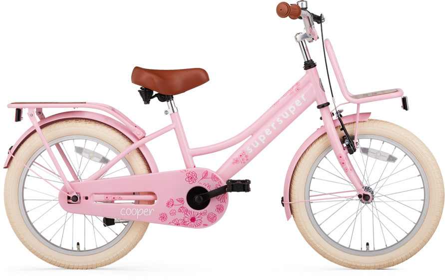 Supersuper Meisjesfiets cooper bamboo 18 staal roze