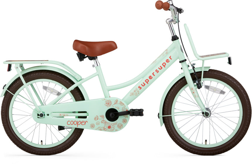 Supersuper Meisjesfiets cooper bamboo 18 staal pistache