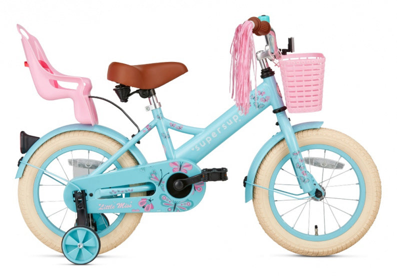 Supersuper Meisjesfiets little miss 14 turquoise