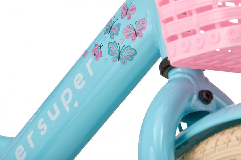 Supersuper Meisjesfiets little miss 16 staal turquoise
