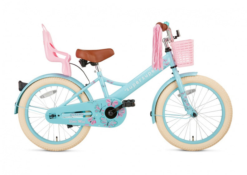 Supersuper Meisjesfiets little miss 18 staal turquoise