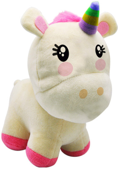 knuffel Unicorn squeeze meisjes 16 x 10 x 18 cm wit