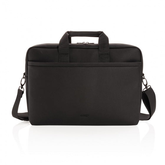 laptoptas Deluxe 15,6 inch kunstleer zwart