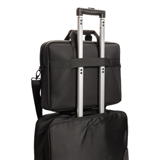 laptoptas Deluxe 15,6 inch kunstleer zwart