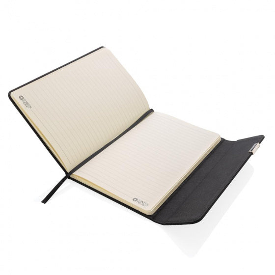 notitieboek A5 PU/papier zwart