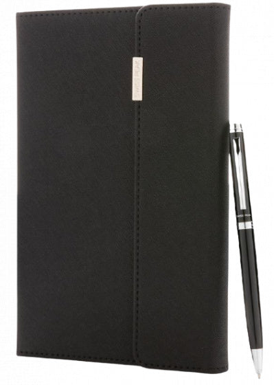 notitieboek A5 PU/papier zwart