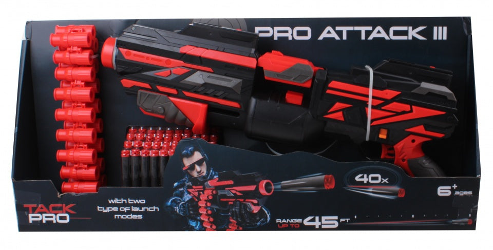 blaster pistool Rattle Belt X 50 cm 42-delig zwart/rood