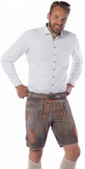 lederhosen Anaconda heren leer grijs/oranje maat S