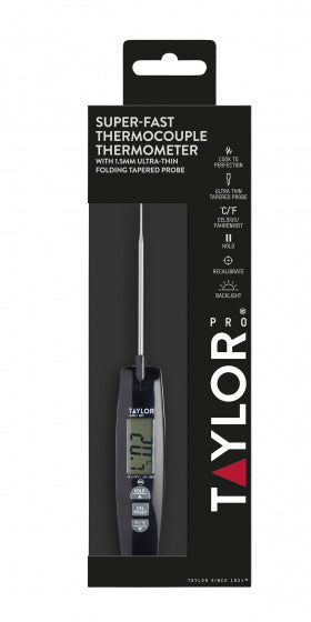 vleesthermometer Pro 25 x 2,5 x 2,5 cm RVS zwart