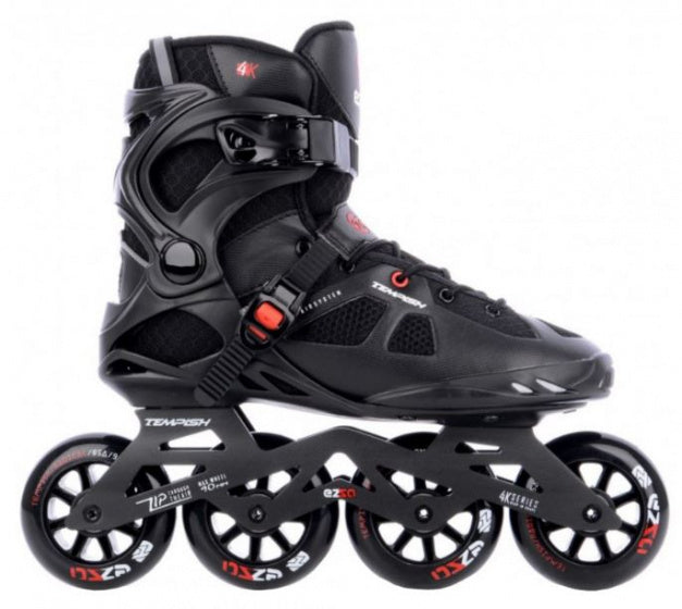 inlineskates Ezza 90 mm polyetheen/PVC 75A zwart mt 42