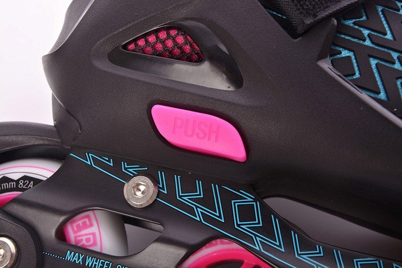 inlineskates Nerrow 4 junior zwart/roze mt 39-42