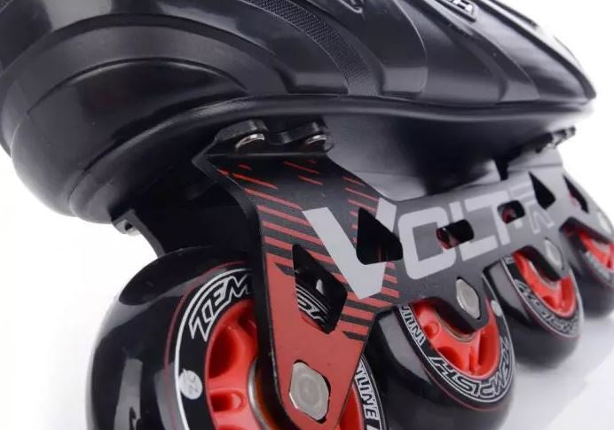 inline skates Volt-R hardboot 74A zwart/rood maat 40