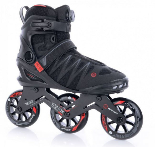 Tempish - wenox top 100 - skeelers - inline skates - heren - zwart - high-speed 100mm wielen comfort fit - maat 45