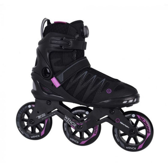 Tempish wenox top 100 dames skeelers - 4x100mm wielen - speed fitness inline skates - zwart roze - maat 38
