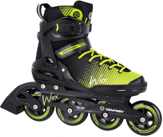 inline skates Wox 84 softboot 85A zwart/groen maat 45