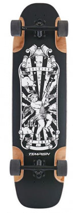 longboard Amar 3 inch hout zwart/wit