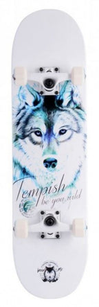 skateboard Blue Wolf 31 x 8 inch hout wit/zwart