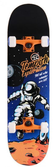 skateboard Explorate 31 x 8 inch hout zwart/oranje/blauw