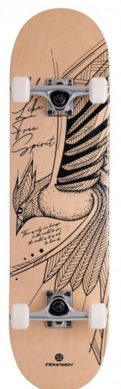 skateboard Free Spirit 31 x 8 inch hout naturel/zwart