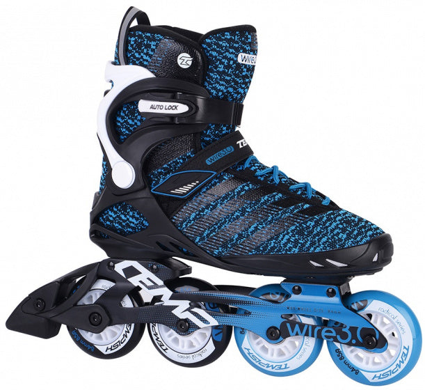 inline skates Wire 3.0 84 softboot 85A zwart/blauw mt 40