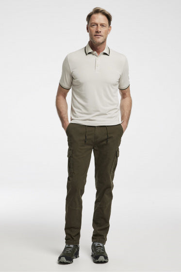 outdoorbroek Cargo heren katoen olijfgroen maat S