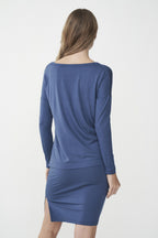 rok Justina dames viscose blauw maat M