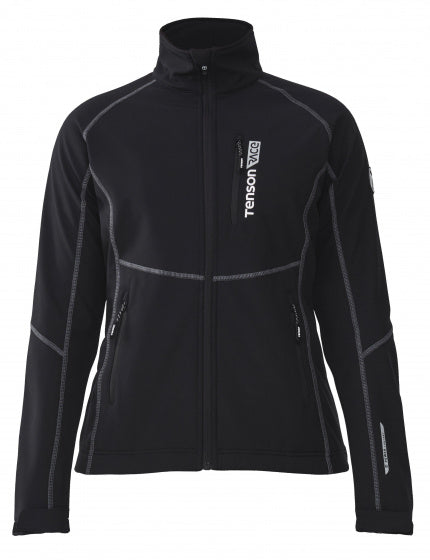softshell jack Race dames polyester/spandex zwart maat XS