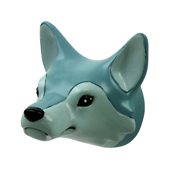 wandhaak Wolf junior 6 cm polystone grijs