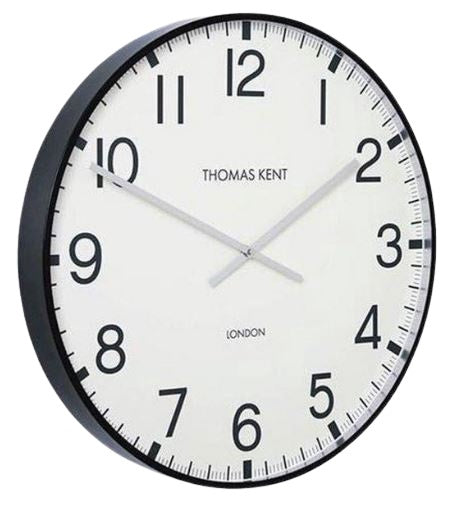 wandklok Clocksmith 53 cm staal wit/zwart