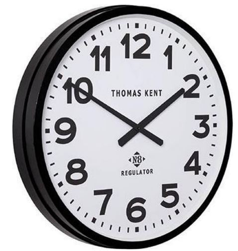 wandklok Regulator 54 cm staal wit/zwart