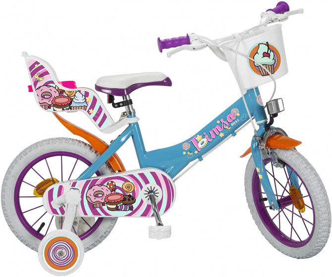 sweet fantasy 14 inch 23,5 cm meisjes trommelrem blauw/wit