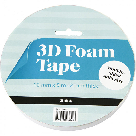 creativ company 3d foam tape breedte 12mm dikte 2mm - 5m