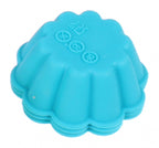 bakvorm bloem 6,7 x 7,5 cm siliconen blauw 3 stuks