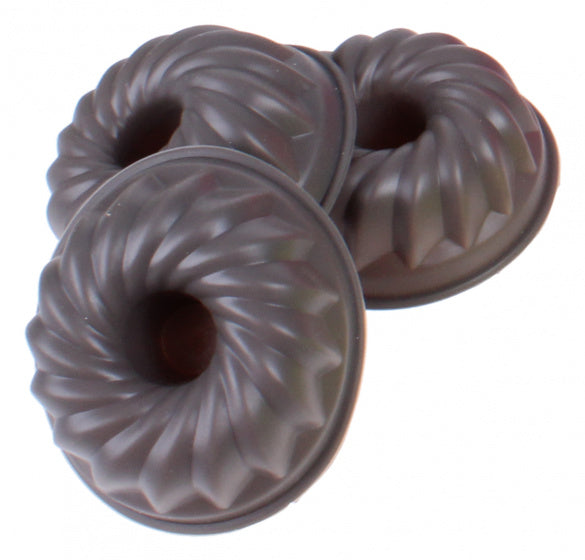bakvorm donut 6,7 x 7,5 cm siliconen grijs 3 stuks