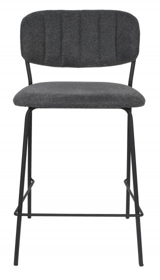 barkruk Jolien 48 x 89 cm staal/polyester/nylon donkergrijs