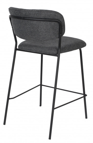 barkruk Jolien 48 x 89 cm staal/polyester/nylon donkergrijs