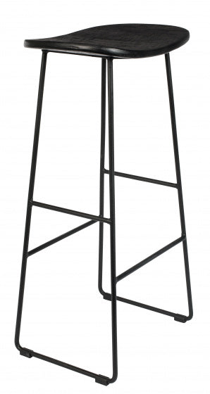 barkruk Tangle 81,5 x 40 cm hout/staal zwart