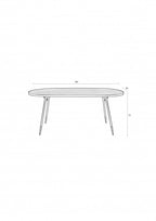 eettafel Denise 180 x 75 cm staal bruin/goud