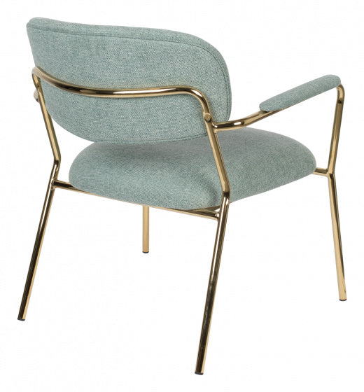 fauteuil Kolten 69,5 x 61 x 73 cm polyester/staal mintgroen
