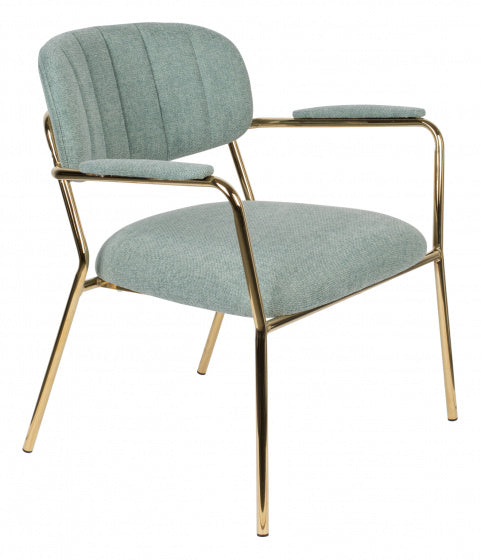fauteuil Kolten 69,5 x 61 x 73 cm polyester/staal mintgroen