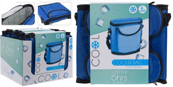 opvouwbare koeltas 28 x 25 cm polyester blauw