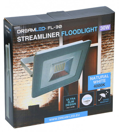schijnwerper Streamliner 21,5 cm staal 30W grijs