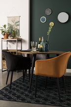 stoel Catelyn 77 cm polyester/suède/staal zwart